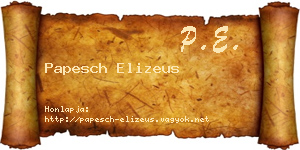 Papesch Elizeus névjegykártya